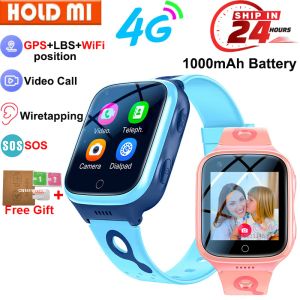 Смотреть New Kids Smart Watch 4G GPS Wi -Fi Phone Watch 1000MH Video Tracker Location Sos Back Back Monitor Kids Подарки Smart Wwatch