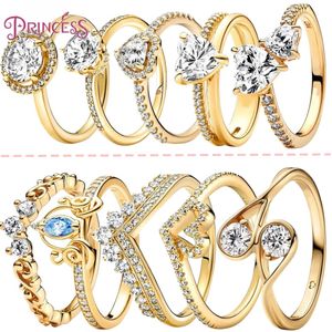 925 Gümüş Prens Kalp Şekleli Yüzük Kadınlar İçin Taç Yüzüğü, Parlak Zirkon, Mükemmel Hediye, Güzel Takı, Orijinal