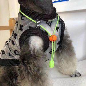 Tasarımcı Köpek Mesh Yelek Klasik Logo Desen Pet Kıyafetleri Yaz İnce Fadou Chenery Corgi Chai Köpek Oyuncak Sakal Kedi Nefes Alabilir Yüzen Kürk Yelek