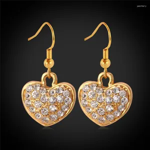 Dangle Küpeler Altın/Gümüş Renk Kalpleri Damla Takılar Yüksek Kaliteli Avusturya Rhinestone Kristal Hediye Kadınlar MGC E715