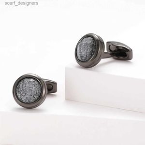 Манжеты ссылки запонки для мужчин Tomye xk22s016 Персонализированный серебряный цвет песок круглый серый смокинг