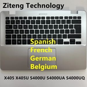 Asus Vivobook X405 X405U X405UA için Klavyeler X405UQ X405UR X405 X405U U4000UA Dizüstü Bilgium Alman Fransızca İspanyol Klavye C KAPAK KAPAK