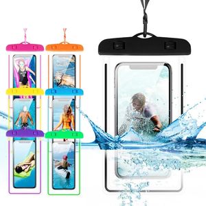 Портативный водонепроницаемый чехол для телефона подводной сухой пакет со светящейся блуждающей сумкой для водных игр пляжные спортивные лыжи 240411
