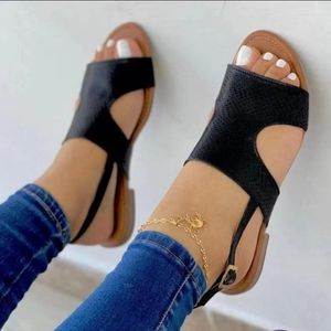 Sandals bayanlar ayakkabı satışı 2024 moda katı leopar baskı kadınlar yaz gündelik açık kadınlar balık ağız zapatos 2752 fashi