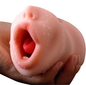Мужской мастурбатор реалистичный рот минет, стреляющий пероральный сосание глубокой горло влагалищной карманной киски с сексуальным языком сексуальные игрушки для MAN5091731