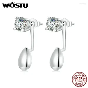 Stud Küpe Wostu 925 STING Silver Zirkon Damla Düğün Kadınlar İçin Çok İşlevli Kulak Çıtçıtları Çemberler Pentientes Parti Takı Hediyesi