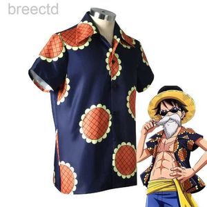 Anime Kostümleri Yeni Varış Tek Parça Luffy Cosplay Gömlek Yaz Günlük Giyim Performansı Cadılar Bayramı Partisi Kostümü Unisex Yetişkin 240412