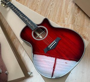 Stokta Yeni Varış 41# Akustik (Elektrik) Gitar K24CE Ladin Top Koa Arka Ebony Kıvranı/Köprüsü, Kemik Somun/Sele SJ200 Kiraz Kırmızısı 202403