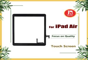 Для iPad Air 1 для iPad 5 Digitizer Screen Scence Scens Ecrens Стеклянные сборы с кнопкой кнопки клея.