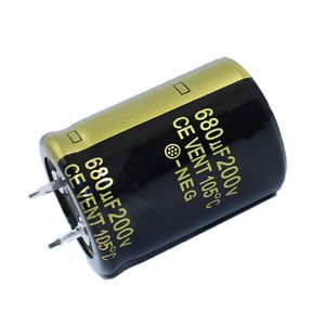 1-5pcs 200v680uf 200v 680UF 25x35mm Yüksek kaliteli alüminyum elektrolitik kapasitör yüksek frekanslı düşük empedans ESR