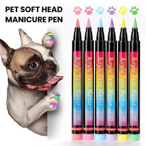 Vestido de cachorro seco rápido, pincel de caneta de caneta de petra de arte 12 cores rápido seco para cachorrinho gato manicure pequeno pequeno