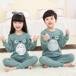 Pantolonlar Pamas Boys Totoro Pamuk Giysileri Pantolon Set Cartoon Sweetwear Kids Pamas Kızlar İçin Toddler Bebek Kıyafetleri Çocuk Pijama