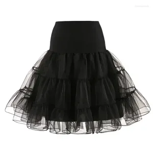 Etekler 65cm 50s Retro Siyah Etek Çanlak Swing Vintage Petticoat Fantezi Net Rockabilly Tutu Pettiskirt