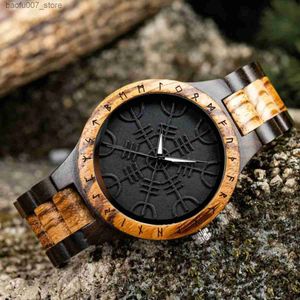 Нарученные часы Bobo Bird Wood Es регрессия Masculino для мужчин викинговый символ воин Relojes para hombre