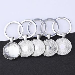 50pcs Toptan yüksek kaliteli çift taraflı anahtarlık ayarları cabochon taban tepsileri 25mm boş çerçeve diy anahtar zinciri aksesuarları 240410