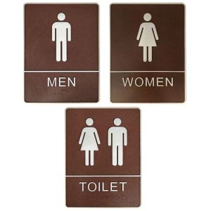 Наклейка на стены ванной комнаты Женщина мужчина туалет