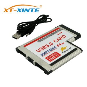 Kartlar XTXINTE 2 Çift Bağlantı Noktaları USB 3.0 Hub Express Card Expresscard 54mm Gizli Adaptör Dönüştürücü Dizüstü bilgisayar için USB3.0