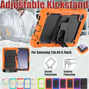 Для Samsung Galaxy Tab A9 2023 8,7 -дюймовый корпус Case Kids Safe Silicone Silicone PC Гибридный ударной ударной стойку регулируем