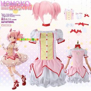 Anime kostümleri cosplay anime büyülü kız kaname madoka cosplay kostüm sihirli kaname elbise peruk kaname madoka comic con 240411 için kıyafetler