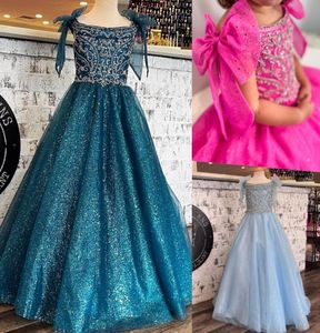 Hunter Pageant Elbise Küçük Kızlar için 2023 Yaylar Sparkle Pulin Küçük Çocuk Doğum Günü Tatili Eğlence Pisti Resmi Parti Elbisesi TO3350920