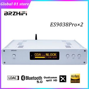 Connettori BRZHIFI Decodificatore bilanciato Audio DAC Double ES9038PRO DSD512 32BIT 384KHz Bluetooth 5.0 DECODING LDAC Amanero USB RCA XLR Output