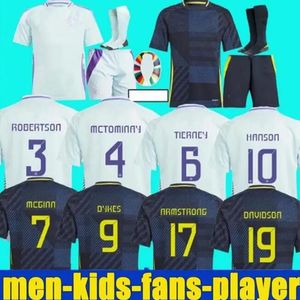 24 25 İskoçya Futbol Forması 2024 Euro Kupa İskoç Milli Takım Futbol Gömlek Çocuk Kiti Ev Donanması Uzak Beyaz Robertson Dykes