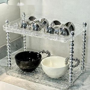 Кухня Light Light Luxural Want Double-Layer Shampoo Rack Home Coffee Cufe Cup Tray Web знаменитость INS Многофункциональная система