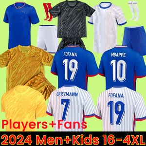 3XL 4XL 2024 2025 Benzema Mbappe Futbol Formaları Oyuncu Versiyonu Griezmann Pogba 24 25 Fransız Dünya Kupası Milli Takımı Francia Giroud hayranları Kante Futbol Gömlekleri1