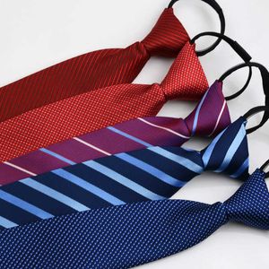 Takım Kolay Çekmesi Tembel fermuarlı kravat 8cm genişliğinde iş dünyası damat en iyi adam güvenlik