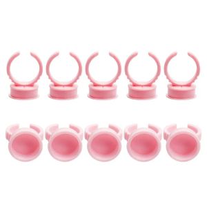 Поставки 1000 процентов одноразовые розовые пластиковые татуировки пигментное кольцо кольцо чашки держателя инструментов для ресниц Удлинительные клеевые кольца розовый/синий/белый