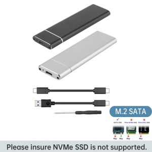 Muhafaza USB3.1 M2 SATA NGFF SSD Muhafaza M.2 - USB SSD Sabit Disk Sürücü Kılıf Tip C 3.1 ila (B+M Anahtar)/B Anahtarı 2242/2260/2280 m2 SATA SSD