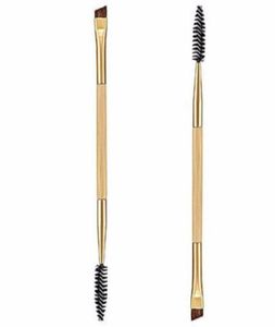 Brush Brush Luxury Golden Double Conded Angled Bamboo Hande Make Up Tools для макияжа профессиональная кисть для бровей Pro9347778