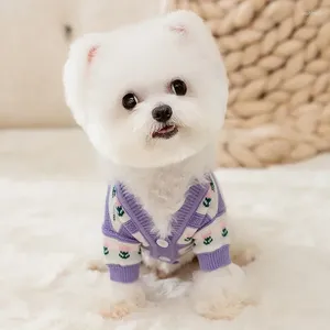 Abbigliamento per cani Sweet Flower Princess Pet Clothing Knitting Sighi Cani Cani vestiti autunno Inverno Fashi