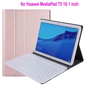 Tastaturtastaturkoffer für Huawei MediaPad T5 10 10,1 Zoll AGS2W09 AGS2L09 AGS2L03 Slim Wireless Bluetooth Tastatur Leder Cases Cove