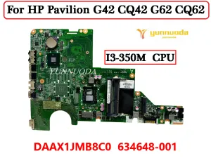 Материнская плата DAAX1JMB8C0 для HP Pavilion G42 CQ42 G62 CQ62 Материнская плата ноутбука I3350M ЦП 634648001 100% протестированные