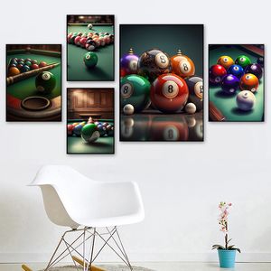 Винтажные бильярдные настенные картинки снукер холст рисовать современные мячи спортивные плакаты принты для гостиной клуб стены домашний декор