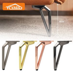 4pcs mobilya için ayarlanabilir bacaklar metal alüminyum alaşım kanepe ayak yüksekliği 18cm tv dolabı sehpa bacakları yedek bağlantı