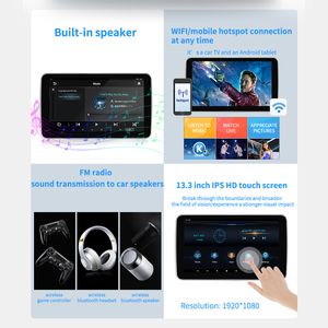 13,3 дюйма 4K 8core Android 11.0 Car TV Monitor Monitor Supply Scence Support Hearset/HDMI In+Out/Mirror Link Video Player