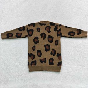 Meninas de bebê Cardigan Sweater Roupas de leopardo aberto Coat de manga longa Crianças de lã Childre