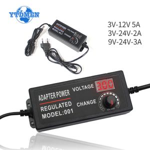 AC DC Ayarlanabilir Güç Kaynağı 3V 9V 12V 24V 2A 3A 5A Ekran ekran voltajı düzenlenmiş transformatörler 220V TO12V Güç Adaptörü