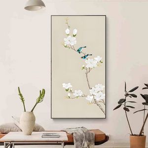 Китайский простые чернила стиль стиль эстетические цветы и птицы Плака