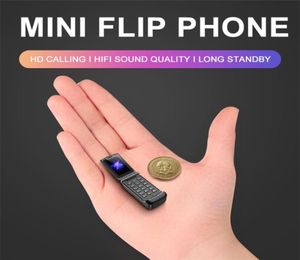 Новые самые маленькие флип -сотовые телефоны Оригинал Ulcool F1 Интеллектуальный AntyLigrost GSM Bluetooth Dial Mini Backup Pocket Portable Mobile Phone8519575