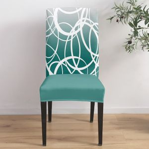 Moderne geometrische Kunst -Gradient Green Circle Lines Stuhl Cover 4PCS Elastic Seat Protector Case Home Ess Chair Slippcover