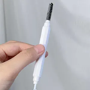 Makyaj fırçaları kaş tarak kirpik çift başlı spiral fırça ince dişli küçük çelik onarım tımarlama aracı