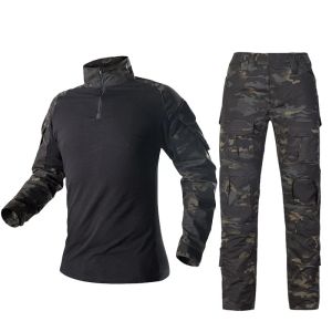 Calça calças multicam preto camisa de combate