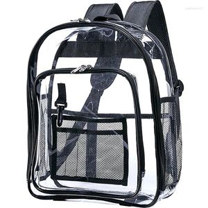 Okul Torbaları Ağır hizmette açık sırt çantası güvenliği şeffaf iş kontrolü ve seyahat için kitap çantası ile görün