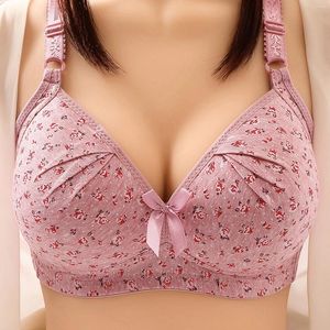 Bras Большой размер D Cup для женщин сексуальное нижнее нижнее белье Brassiere Mommy Girls Bralette проволока бесплатно хлопковое нижнее белье