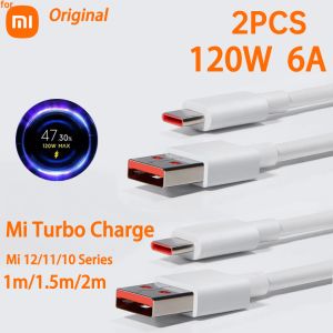 Для Xiaomi Original USB Type C Кабель 120 Вт турбо -зарядное устройство Cabel 6a Mi 13 12t Pro S 11 Ультра черная акула Poco F4 Redmi Примечание 10