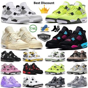 nike air jordan 4 4s retro jordab 4s jorden4 jump man 4 jordams 4 j4 Kutu Basketbol Ayakları Ordu Siyah Panter Menüsü Kadınlar Dhgate Eğitmenleri Sneakers 【code ：L】