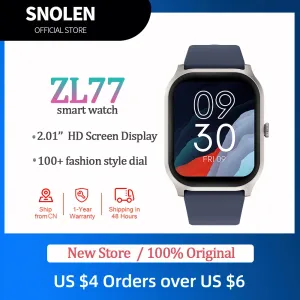 İzler Yeni Gelişler Snolen ZL77 Erkek Akıllı Saat 2.01inch IPS Ekran Sesli Arama 24H Sağlık Monitörü 123 Spor Modu Giyilebilir Cihazlar